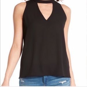 Lush Black Choker Sleeveless Small Top